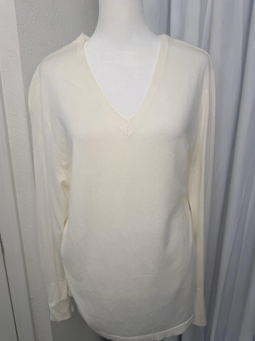 JM Collection Winter White Knit Pullover Sweater Women's Size XL EUC